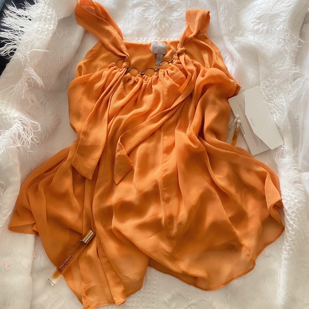 Tangerine Babydoll Blouse
